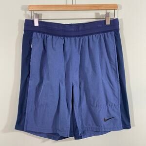 Nike Men's Blue Two Tone Yoga Flex Athletic Training Shorts Size M #BV2770-410